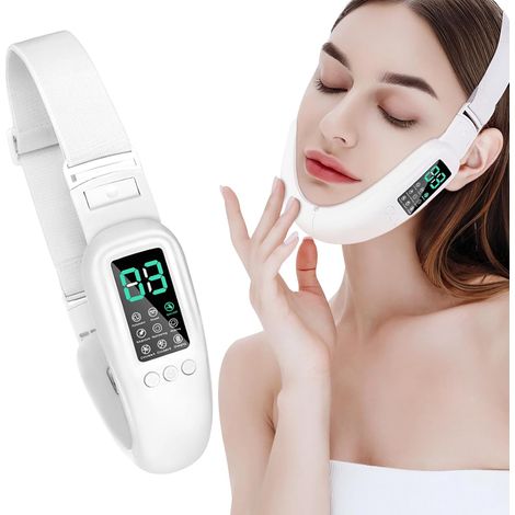 V-shaped facial beauty device for women with 8 modes and 15 intensity levels. Electric double chin device,  smart double chin facial device with magnetic massage. (1/5)