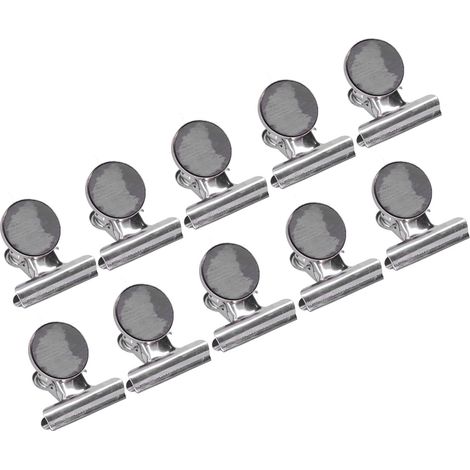 10 Aimants Ronds Inox Nickelé Fixation Forte Pince Magnétique Lot Acier Argenté (1/5)