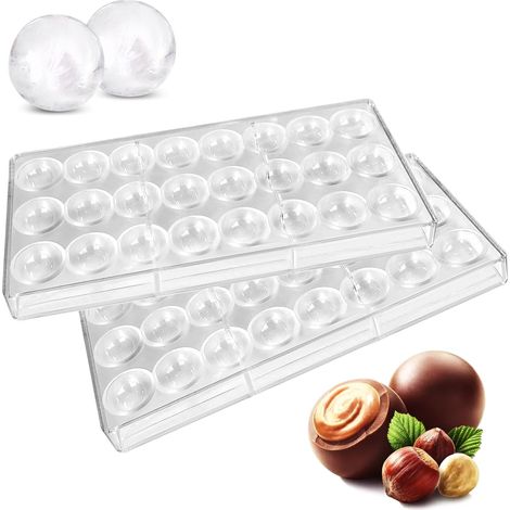 2 Pièces Moule à Chocolat Demi-Rond, 24 Cavités Moule Polycarbonate Moule a Bonbon Moules à Pâtisserie, pour Faire Du Chocolat, Des Glaçons, Des Bonbons Et Des Gâteaux de Mariage DIY (1/5)