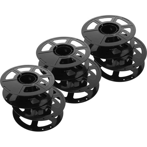 Lot de 6 Bobines en Plastique Abs pour Filaments D'impression 3d, Plateau de Rangement Précis pour Projets de Design et Impression 3d, Emballage Individuel Noir (1/5)