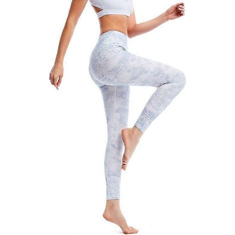 Damen-Sportleggings mit hohem Bund und Batikmuster, formend und figurschmeichelnd, im Yoga-Stil (JK79S) (1/5)
