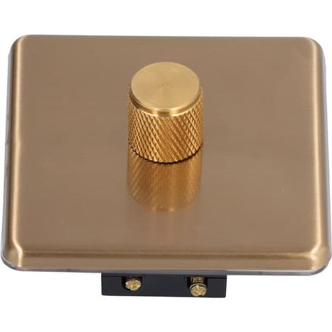 Interrupteur variateur en laiton brossé, résistant aux rayures, durable, 220 V CA, unipolaire élégant pour l'éclairage domestique (1/5)