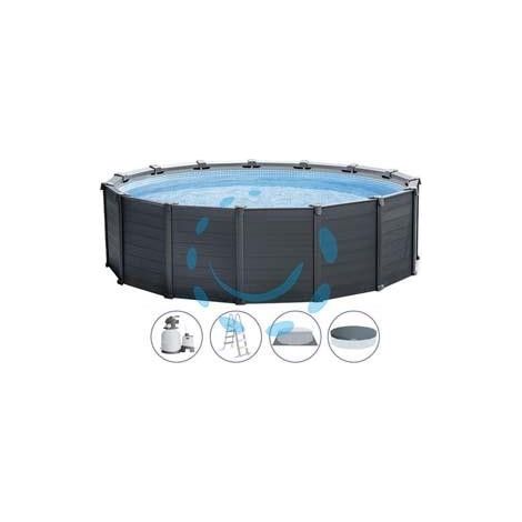 PISCINA "GRAPHITE GREY" TONDA TELAIO PORTANTE CM.478X124H. - capacità lt.16805 - peso kg.198,7 (26384)