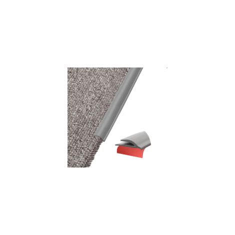 Bande adhésive de seuil pour bordure de moquette, bandes de finition découpables en PVC pour dalles de moquette, profil de transition pour moquette et revêtement de sol (gris)
