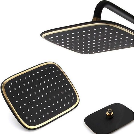Cleafe - Soffione Doccia Bagno Rettangolare Cascata Effetto Pioggia 8" 23,5 X 17,5 Cm - (1/2)