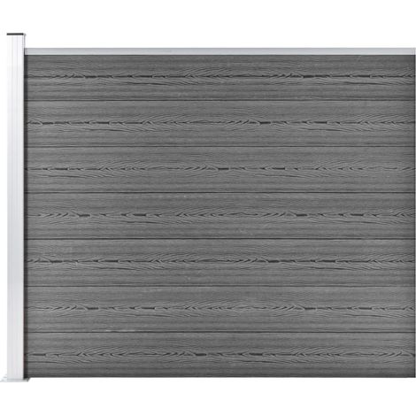 FIMEI Panneau de clôture WPC 175x146 cm Gris (1/5)