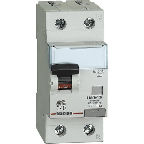 BTicino GN8814AC40 Differentialschutzschalter BTDIN60 1P+N AC Typ 40A