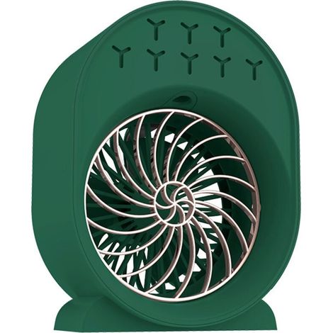 Mini aire acondicionado personal recargable por USB, 3 velocidades, con luz LED, para casa y oficina (verde) (1/4)