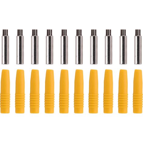 10 Pièces Connecteur Banane 2mm Isolé avec Capuchon de Protection Jaune pour Appareils de Test (1/5)