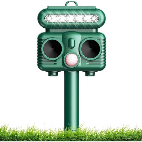 Ultraschall-Katzenvertreiber, solarbetrieben, IP66 wasserdicht, mit Bewegungssensor, für Garten, Katzen, Hunde, Waschbären, Vögel, Ratten