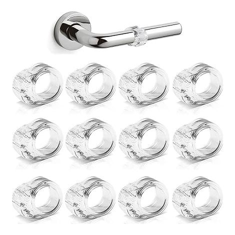 Butee de Porte, Transparent PVC Poignée Arret de Porte Sans Percer, Protection Poignee Porte, Butee de Porte Interieur Amortisseur Protéger Murs, Portes, Fenêtres, Meubles (1/5)