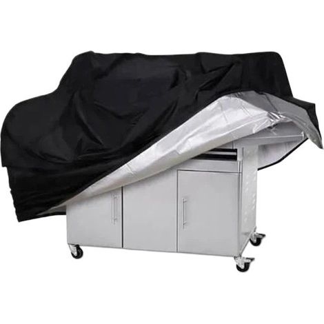 Housse pour barbecue 100 x 66 x 80 cm, imperméable et anti-poussière, noire, en tissu Oxford 190T (1/4)