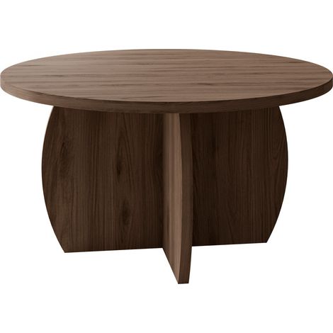 Mesa de centro Comfivo Pagas, Nogal, 40x0x0cm, Diámetro: 74, Aglomerado laminado, Redonda