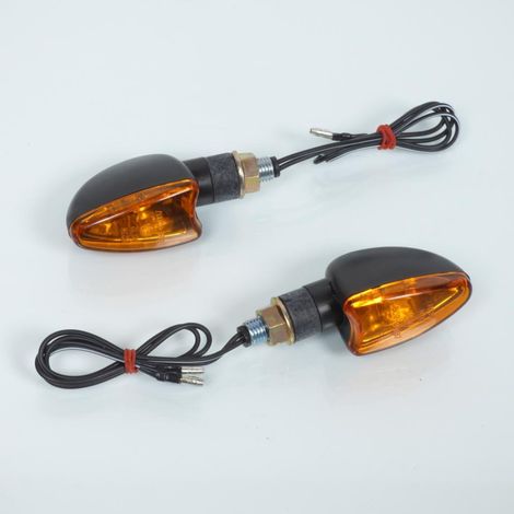 Paire de clignotants triangle à ampoules homologués pour moto 12V (1/2)