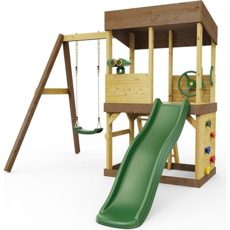 Rebo Lookout Tower with Single Swing, Wave Slide and Adventure Pack (1/4)