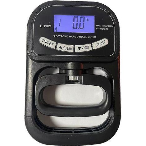 Testeur de force de préhension 396 lbs/180 kg, dynamomètre manuel numérique avec écran LCD et port USB pour l'entraînement de la force des doigts (1/5)