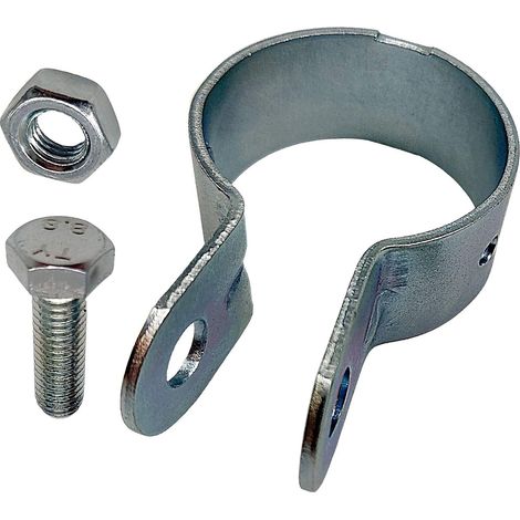 INDUSTRIAL  Clamp of Tightening Post 50 mm  Color Galvanized  Diameter: 50 mm  Pack 10  Accessories for Fences and Posts  for Fastening Spacers the Post Cloture (1/5)