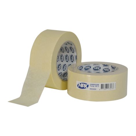 Cinta adhesiva 60°c, blanco crema, 50mm x 50m