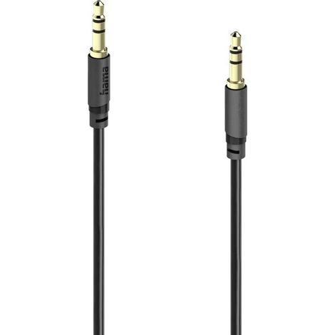 Hama 00202013 Jack Audio Cavo [1x Spina jack da 3.5 mm - 1x Spina jack da 3.5 mm] 3 m Nero contatti connettore dorati (1/2)