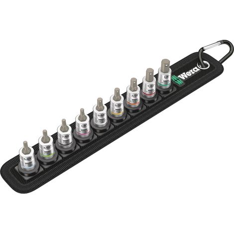 Set de 9 llaves de vaso de punta Zyklop 1/4" con función de retención WERA Belt A Imperial 1 (1/5)