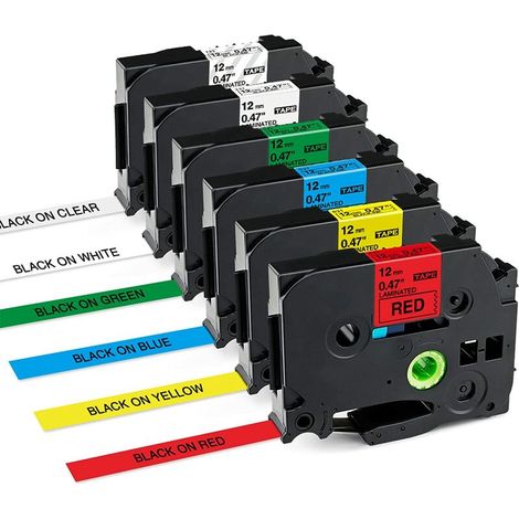 Ruban Cassette Compatible pour Brother P-Touch TZe-231 TZe-131 TZe-431 TZe-531 TZe-631 TZe-731 TZe TZ Tape 12mm Recharge pour P touch 1000 PT H100LB H107 H110 E100 1005 1250 étiqueteuse (1/4)