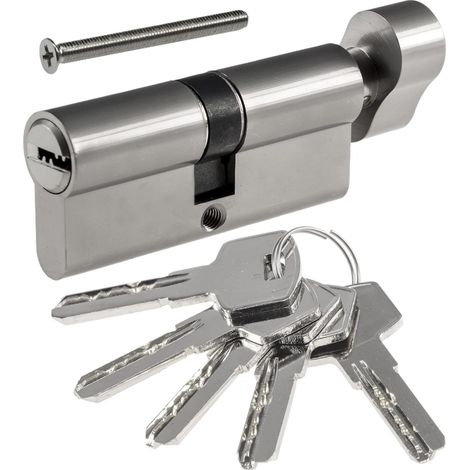 【 SX004 】 Cylindre de serrure antivol de porte, norme européenne, à tête cylindrique, 70 mm/80 mm/90 mm, ouverture simple bouton/ouverture double clé