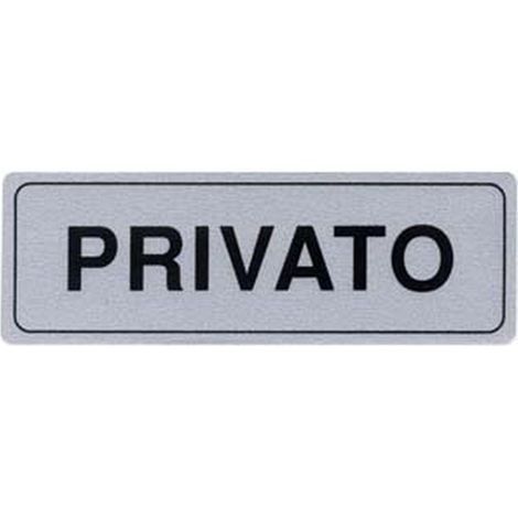 10PZ TARGHETTA ADESIVA "PRIVATO" - cm.15x5h.