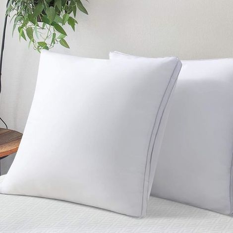 FREOSEN Lot de 2 oreillers Volumineux 60x60 cm Blanc - Doux et Confortable - Antiacarien et Hypoallergénique (1/4)