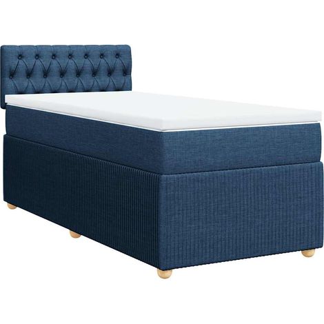 Maison Exclusive - Cama box spring con colchón tela azul 100x200 (1/5)