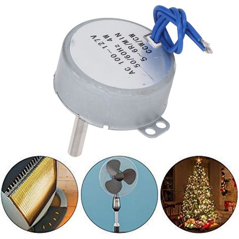 50TYC Synchronmotor, AC100-127V, 5-6RPM, CCW/CW, Wellenlänge 28mm, Wellendurchmesser 6,5mm. (1/5)