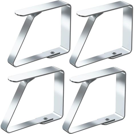 Tischdeckenklammern, 4er-Set, geeignet für Tische mit einer Dicke von 3 bis 5 cm, aus rutschfestem Edelstahl (große Größe x 4er-Set) (1/4)