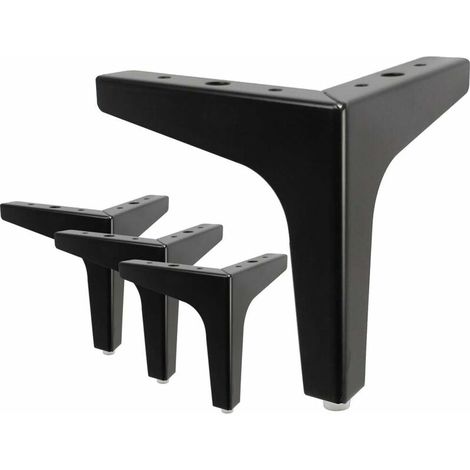 4 Piece Bed Legs, Metal Table Legs With Screws & Floor Protector For DIY Furniture Sofa Armchair Sofa Chair 4 Inch Black (1/5)