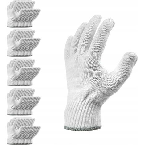 Flexi Fit Arbeitshandschuhe aus weißer Strickbaumwolle, Größe 10/XL, 60 Paar