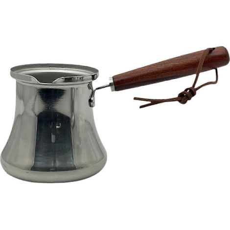 Türkische Edelstahl-Kaffeekanne mit Ausgießer, geeignet für den Herd und als Milchkännchen, ideal für Cafés, Restaurants und mehr.-250ml (1/5)