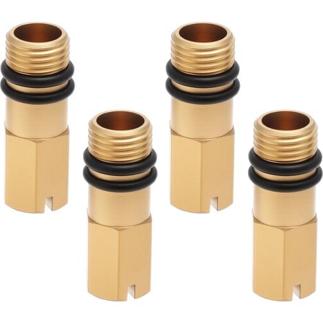 4 Pièces Bouchons D'obturation pour Entrée d'eau Chaude et Froide M10 Bouchon en Laiton Fileté Robinet Robinet Tuyau Flexible Entrée d'eau, Filetage de 10 mm pour Mitigeur de Salle de Bain (1/5)