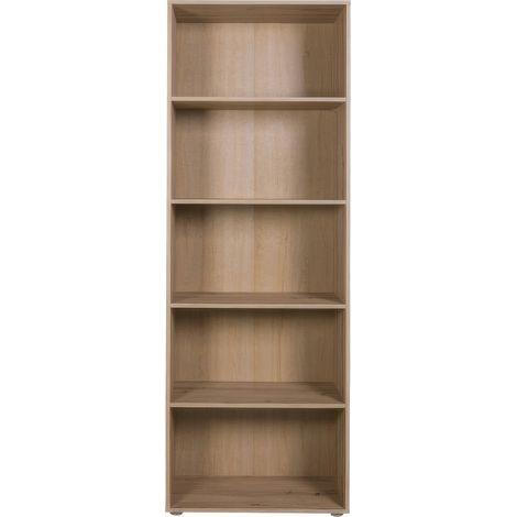 Composad  Libreria della Linea ESPRESSO con 4 Ripiani Regolabili, Libreria Moderna, per Ufficio, Soggiorno, Camera da Letto, (LxAxP) 69x200x35 cm, Rovere oak Mielato, Made in Italy