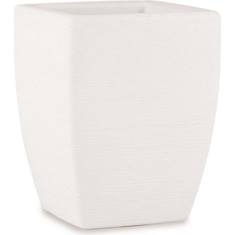 Vaso quadrato in resina Fiordaliso 40 cm. Bianco