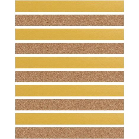 Selbstklebende Wandstreifen aus Naturkork – 10 Stück, 200 x 20 x 2 mm, ideal für Klassenzimmer, Büros oder die Inneneinrichtung