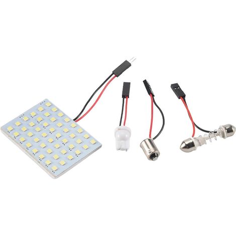 Panneau lumineux intérieur de voiture à 48 LED SMD 1210 blanches avec ampoule navette BA9S T10 (1/5)