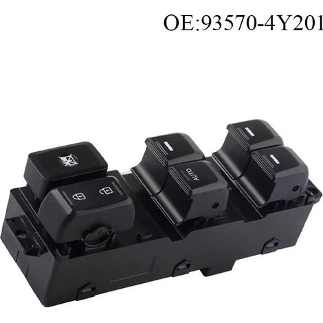 Interrupteur de lève-vitre 93570-4Y201, compatible avec la Kia Rio 2015-2017, commande la montée et la descente des vitres électriques, côté conducteur, peut contrôler toutes les vitres du véhicule. (1/4)