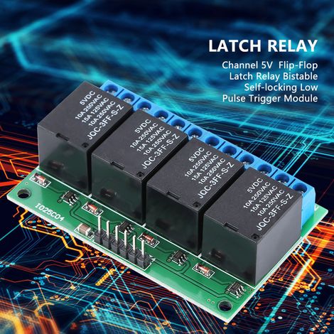 Module de relais bistable à bascule 4 canaux 5V à verrouillage automatique et déclenchement par impulsion basse. (1/5)