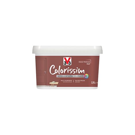 Peinture Multi-supports V33 Colorissim Mat Rouge Margaux 2,5 L
