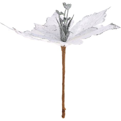 Ornement de fleurs artificielles blanches, 6 pièces, fausses exquises et durables pour décoration de couronne d'arbre de noël, 28x28cm (1/5)