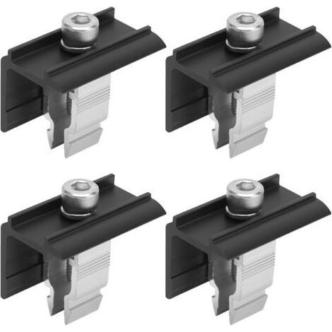Kit de Fixation pour Panneau Solaire 4 pièces en Alliage d'Aluminium - Design Rapide et Sans Vis - Support Solide pour Toit, Camping, Voiture, Bateau - Résistant à la Corrosion et Installation Facile (1/5)