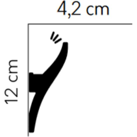 PROVISTON Lichtleiste Polystyrol 42 x 120 x 2000 mm Weiß Indirekte Beleuchtung (1/4)