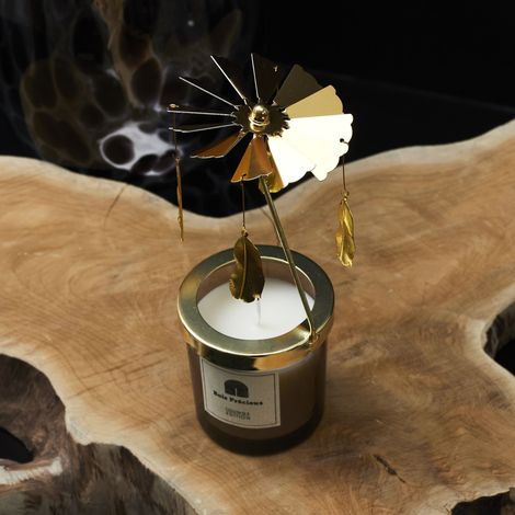 Bougie Parfumée - HOME DECO FACTORY - Carrousel - Bois Précieux - Or et Noir (1/5)