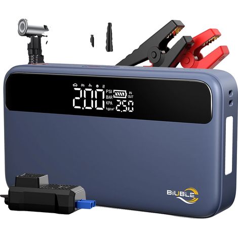 Démarreur de voiture, compresseur d'air portable, batterie externe 12V, 99.16wh pas de sac-b (1/2)