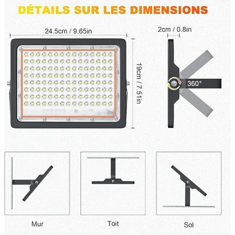 100 W LED Outdoor Spotlight 10000 LM Super Bright 6500 K Cool White, IP66 Waterproof Security Lighting for Yard, Garden, Garage (1/4)