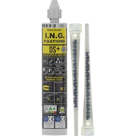 DS+ ING FIXATIONS Methacrylat-Versiegelungsharzkartusche - 300 ml - Grau - A050145 (1/3)