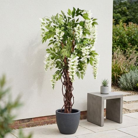 Lifelike Cream Wisteria Potted Tree (1/2)